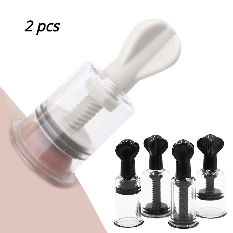 2Pcs Breast Nipple Sucker Clitoris Suction Bdsm Game Nipple Massager Vacuum Pump Enlarger Couple Flirting Sex Toys for Women Man