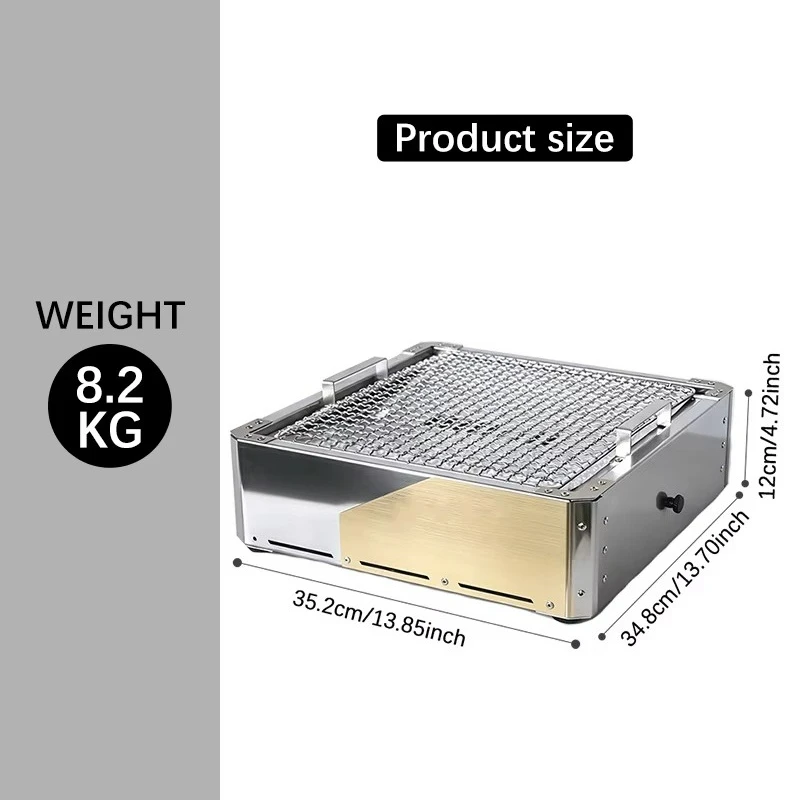 Stainless Steel Portable Camping BBQ Charcoal Grill