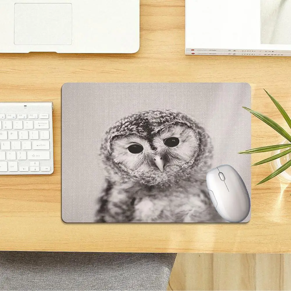 Mouse Pad Rubber Owl Watercolor Painting Desk Mousepad Wrist Rest Mat Office коврик для мыши