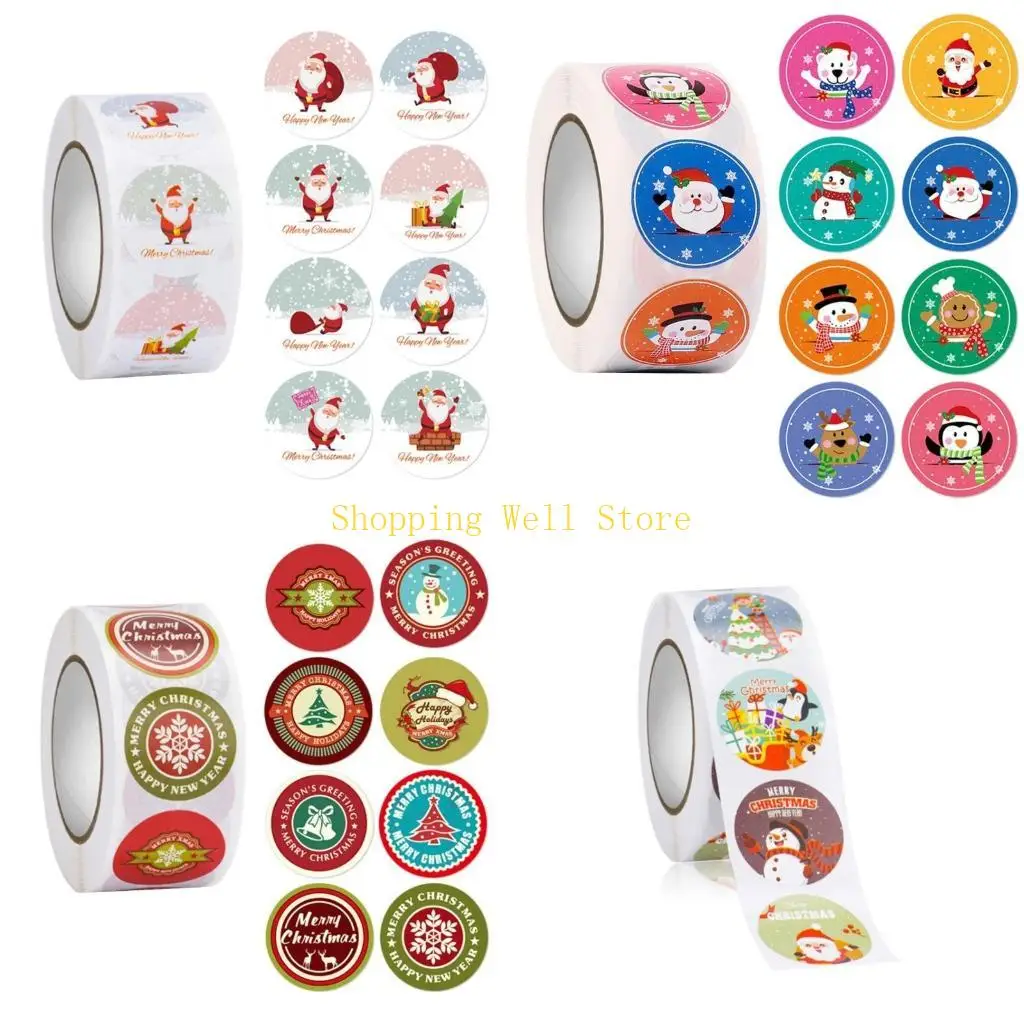 kx4b-500pcs-roll-Счастливые-рождественские-наклейки-круглые-клей