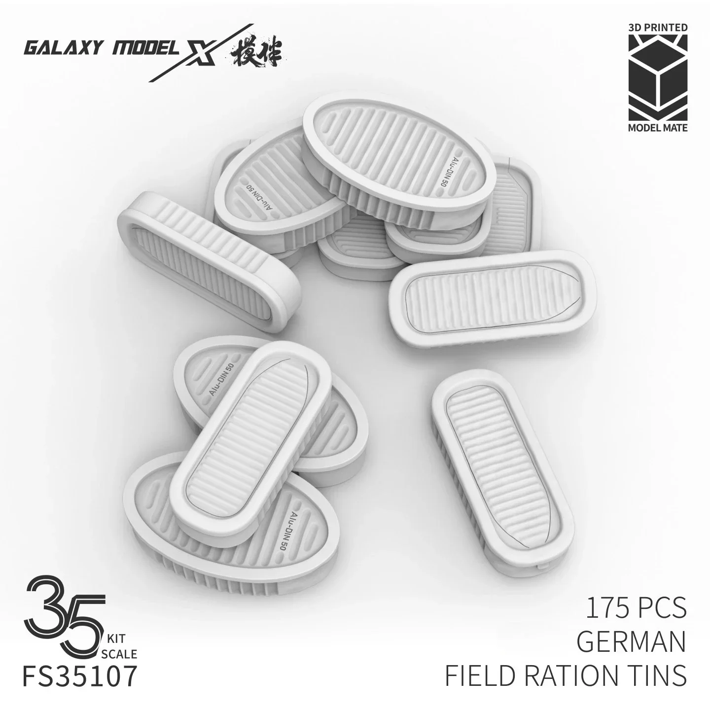 Galaxy FS35107 3D Printed Resin Model 1/35 German Field Ration Can, Unpainted Accessory for Military Hobbyist