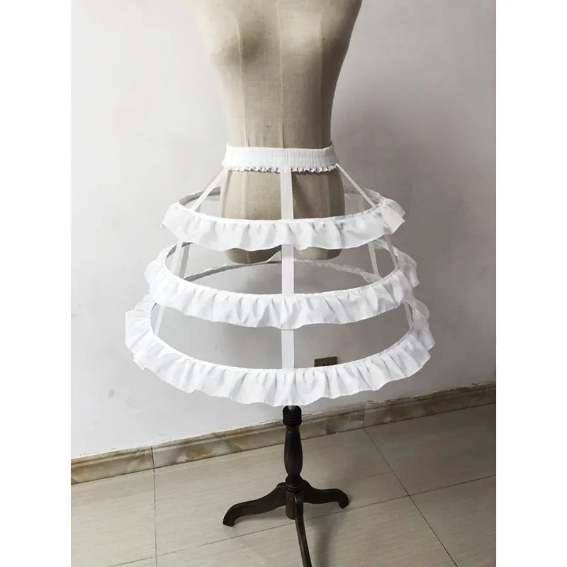 Short Vintage Bridal Dress Petticoat Crinoline Rockabilly 3 Layers Ruffles Underskirt Wedding Accessories