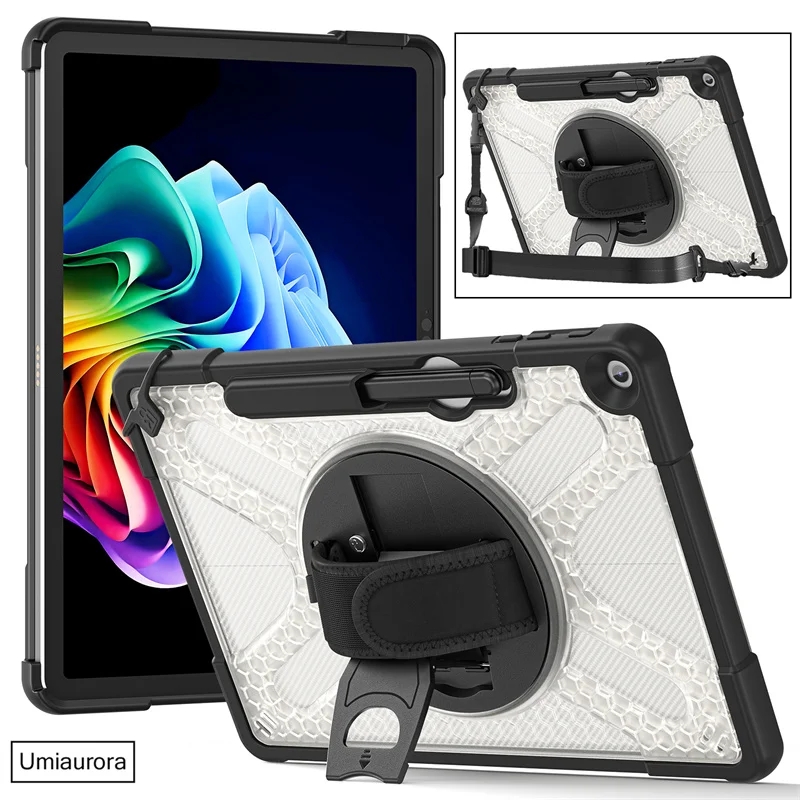 

For Microsoft Surface Pro12 Pro 12 12 inch 2025 360 Rotating Hand Shoulder Strap Kickstand Tablet Case Protective Cover Funda