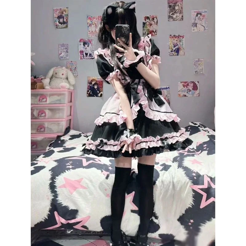 

Cute Maid orm Cosplay Dr Lolita Sle Women's Faion Spring Autumn Winter Seasonal Clothing Set for Middle-Aged People