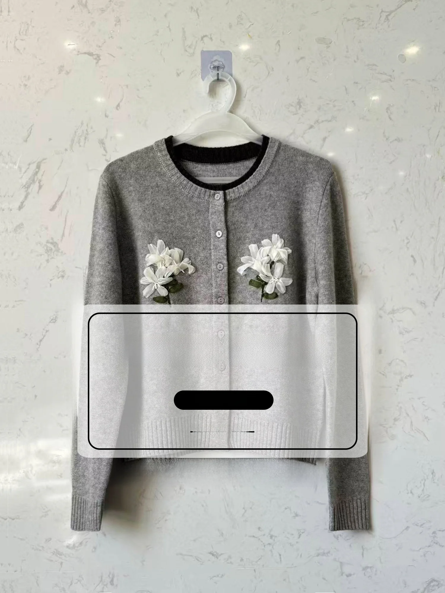 

MIUCO Премиум-качество, вязаный свитер с длинными рукавами, женский модный зимний топ с пуговицами и цветочным узором