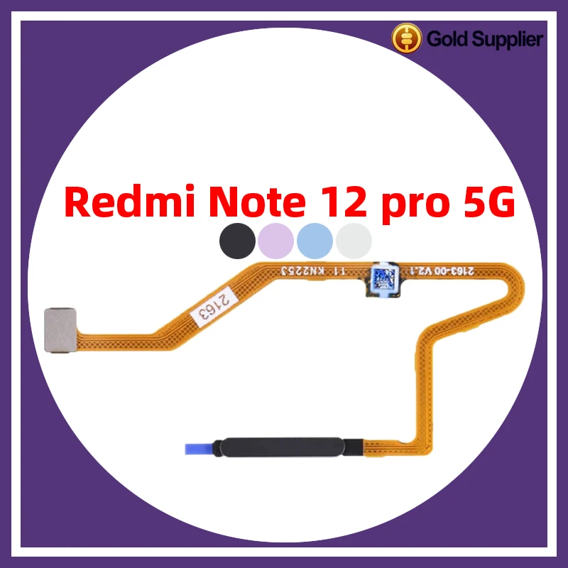 Original For Xiaomi Redmi Note 12 pro 5G Fingerprint Sensor Scanner Touch ID Connect Motherboard home button Flex Cable