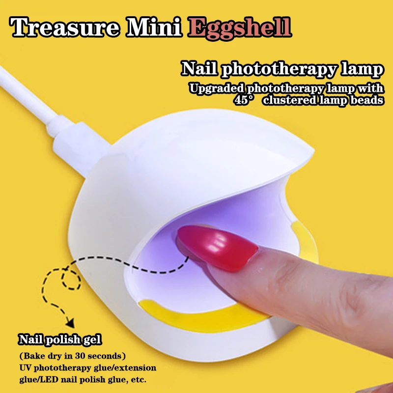 Mini prego secador rápido UV LED USB Lamp, Máquina de Design Manicure Egg, Único dedo Nail Art Tool, Gel de cura, 30S