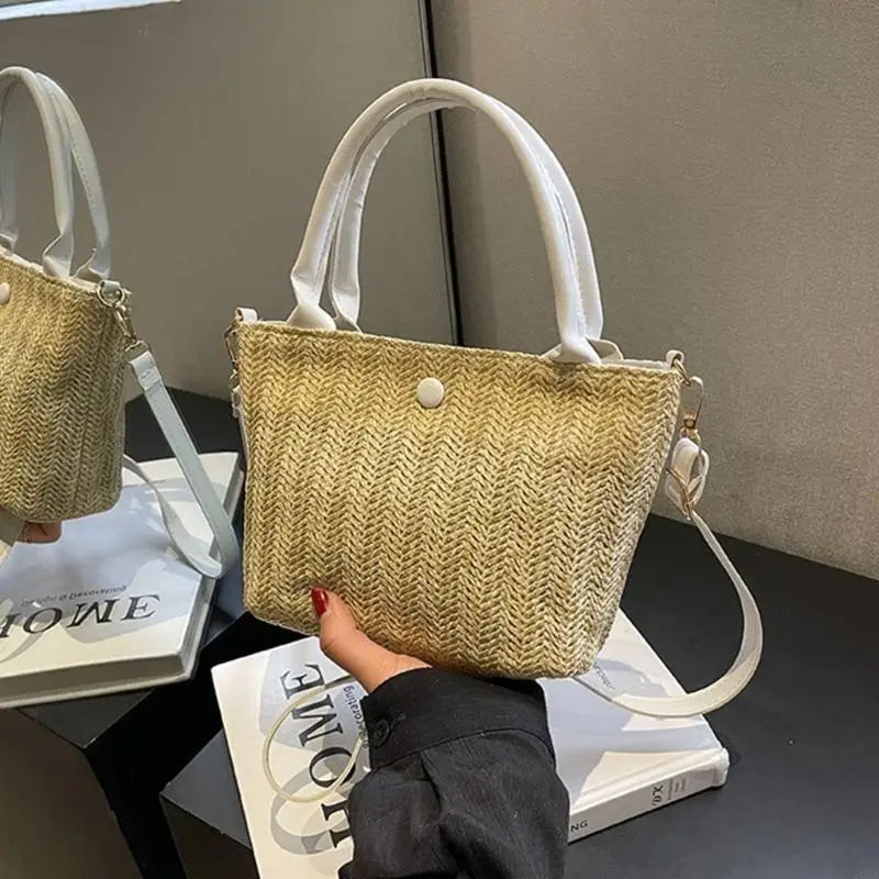 

Женская сумка ручной работы, соломенная сумка на плечо, летняя пляжная сумка, сумка через плечо 20CA