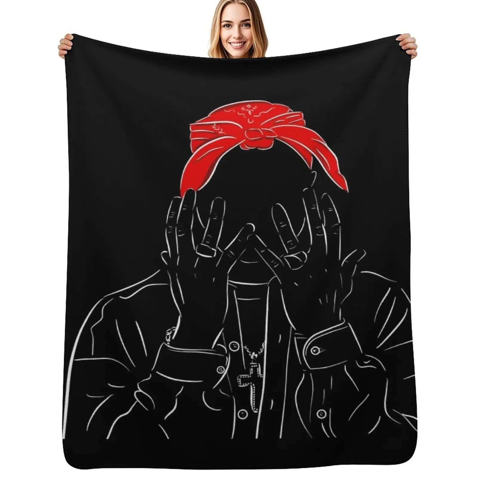 2pac Throw Blanket Luxury Thicken Vintage Large Luxury Flannel Soft Plaid Blankets
