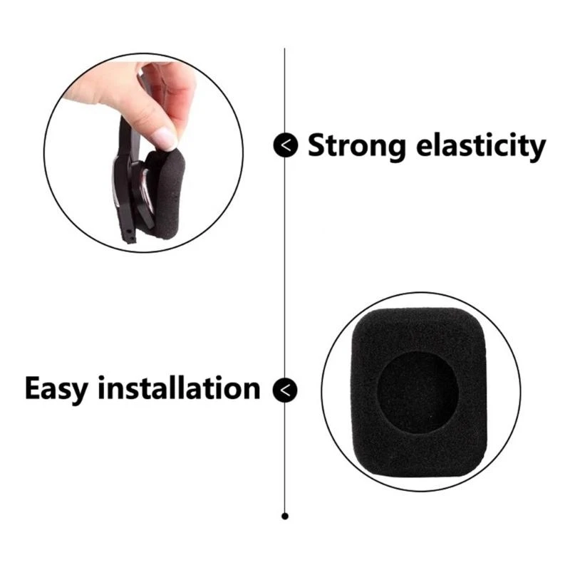 E8BA 1 Pair Sponge Ear Pad Foam Earpad Cushion For Form 2 Earphone Replacement