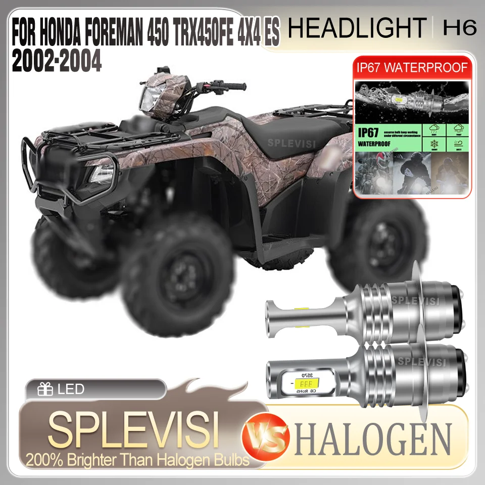 

Durable and Long-Lasting H6 6000K white LED motorcycle Headlight For Fits For Honda Foreman 450 TRX450FE 4x4 ES 2002 2003 2004