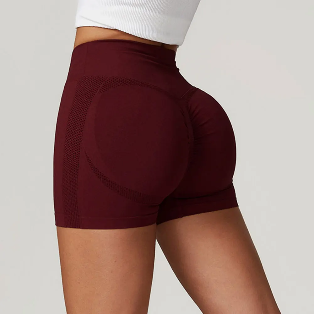 Seamless Yoga Shorts Women High Waist Workout Shorts Fitness Yoga Lift Butt Fitness Yoga Gym Running Short Pants Sportswear