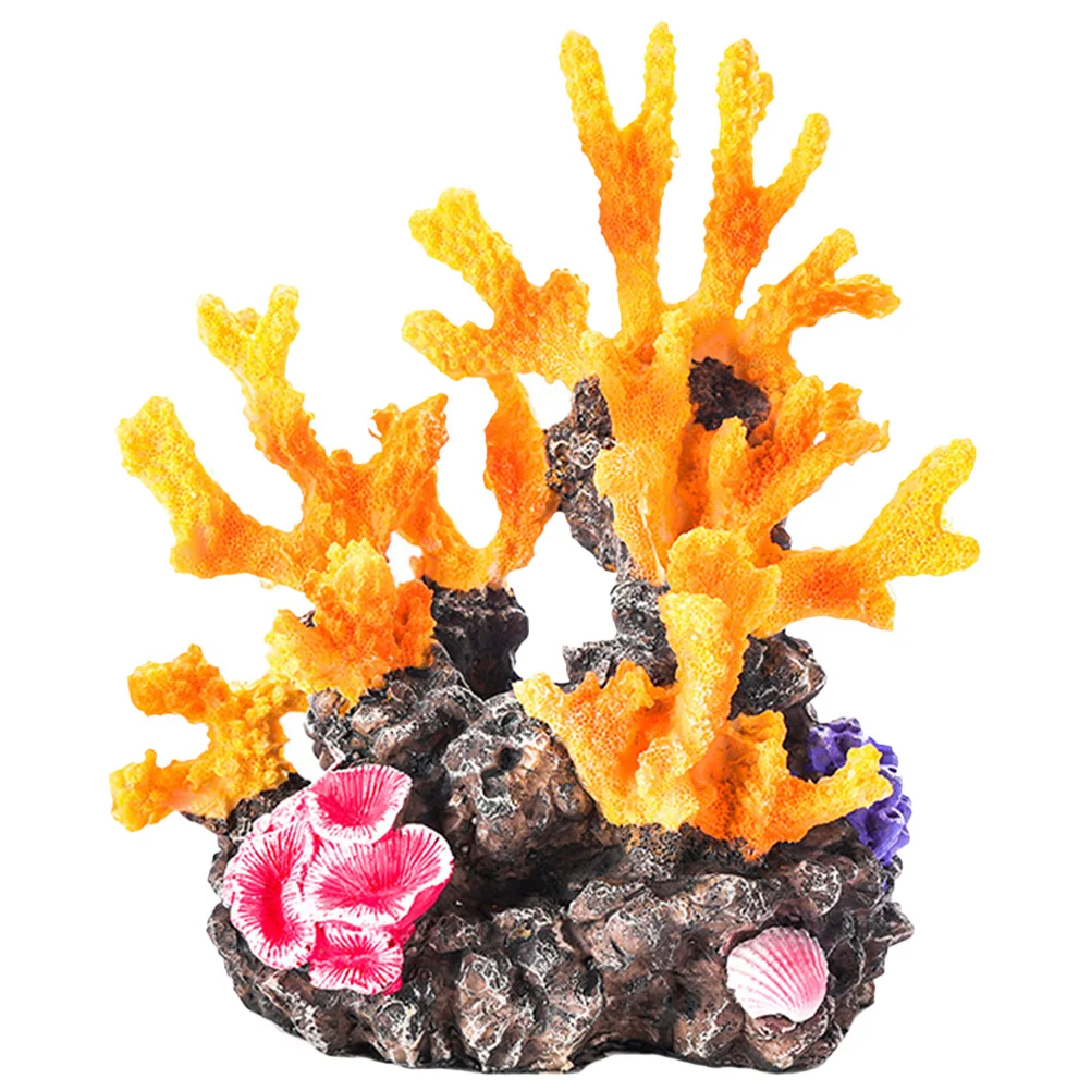

Artificial Coral Decoration Aquarium Coral Reef Decor Fish Tank Layout Resin Material Safe for Fish Freshwater Saltwater