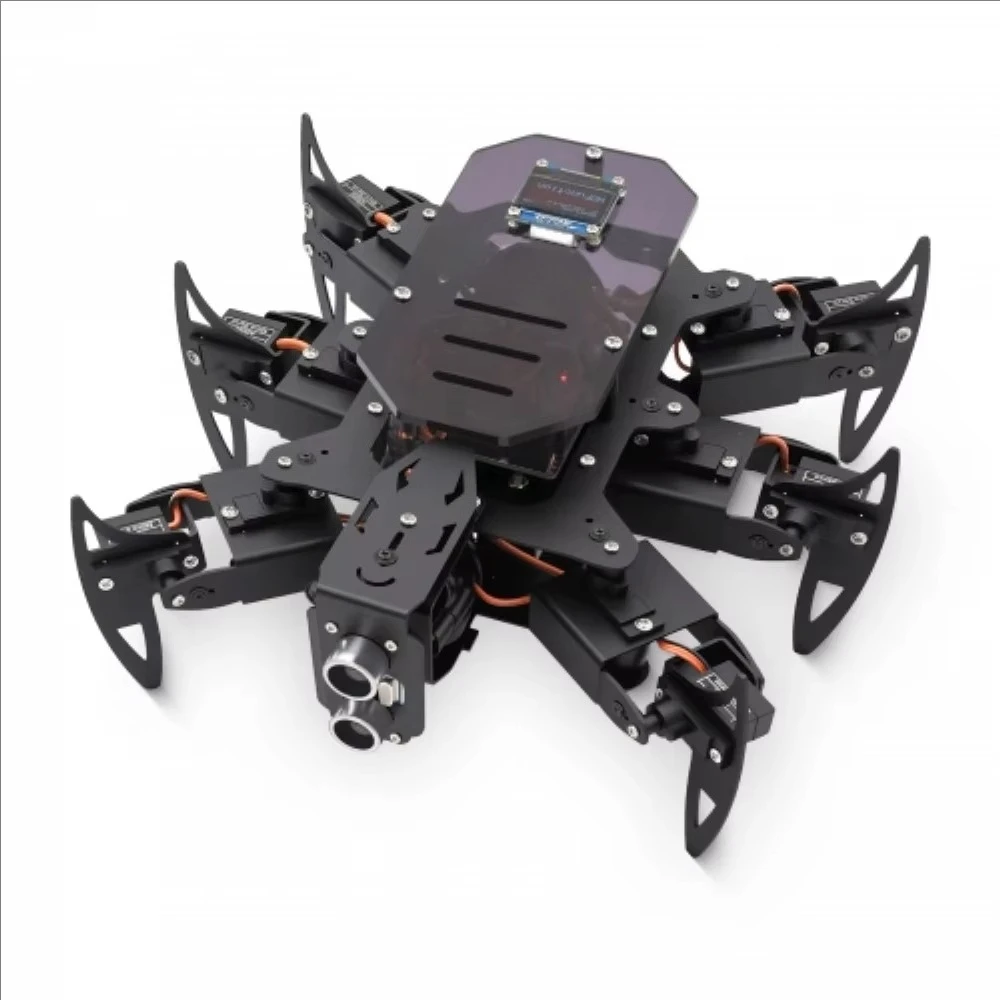 Ultimate Hexapod Spider Robot Kit, Metal Body, Arduino Programming, WiFi/IR Remote Control with OLED Display, Python/APP
