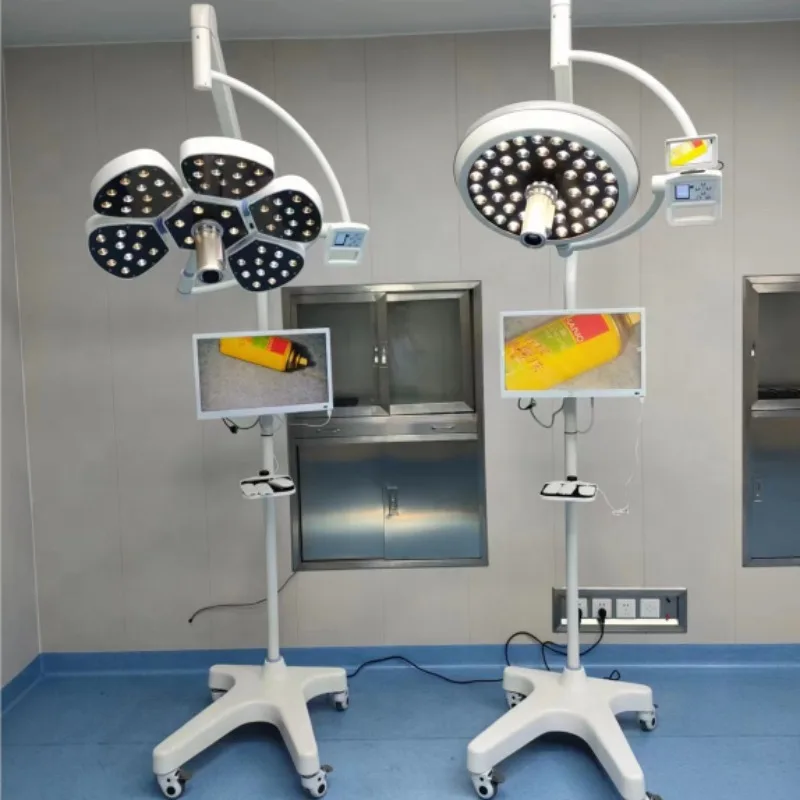 Mobile Shadowless LED Operating Lamp With Monitor & Camera Surgical Medical Equipment Dental Examination Petal Operation Light