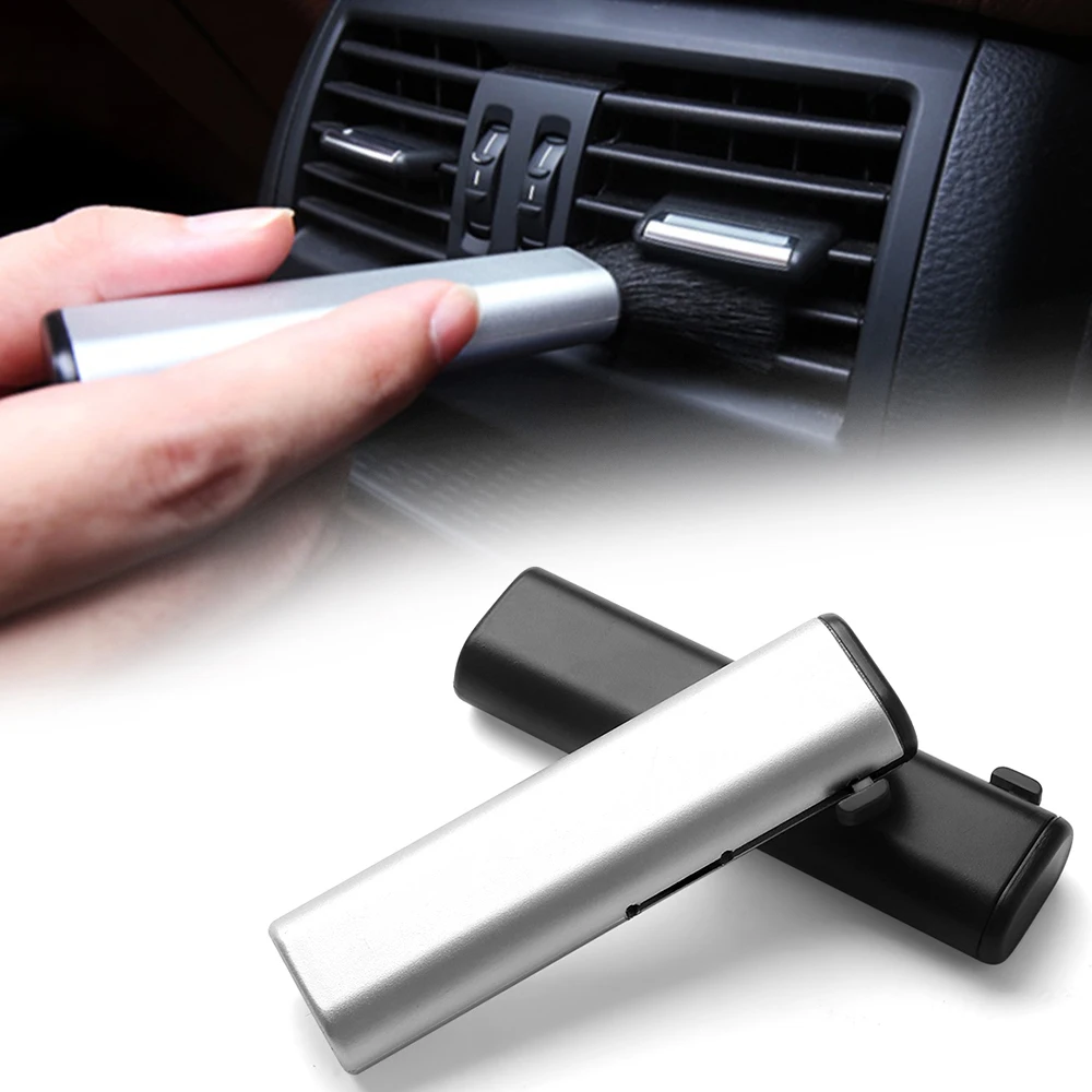 Retractable Computer Cleaning Brush Car Air Conditioner Telescopic Keyboard Plastic Handle Small Brush Tool For Tesla Accessorie