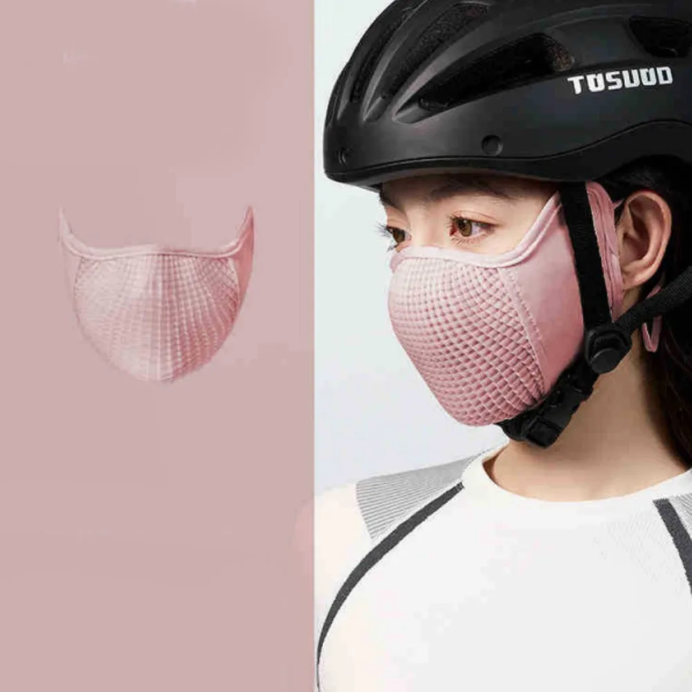 

Sunscreen Face Scarf Ice Silk Cycling Mask Breathable Solid Color Face Cover Sunscreen Veil Eye Protection Face Gini Mask