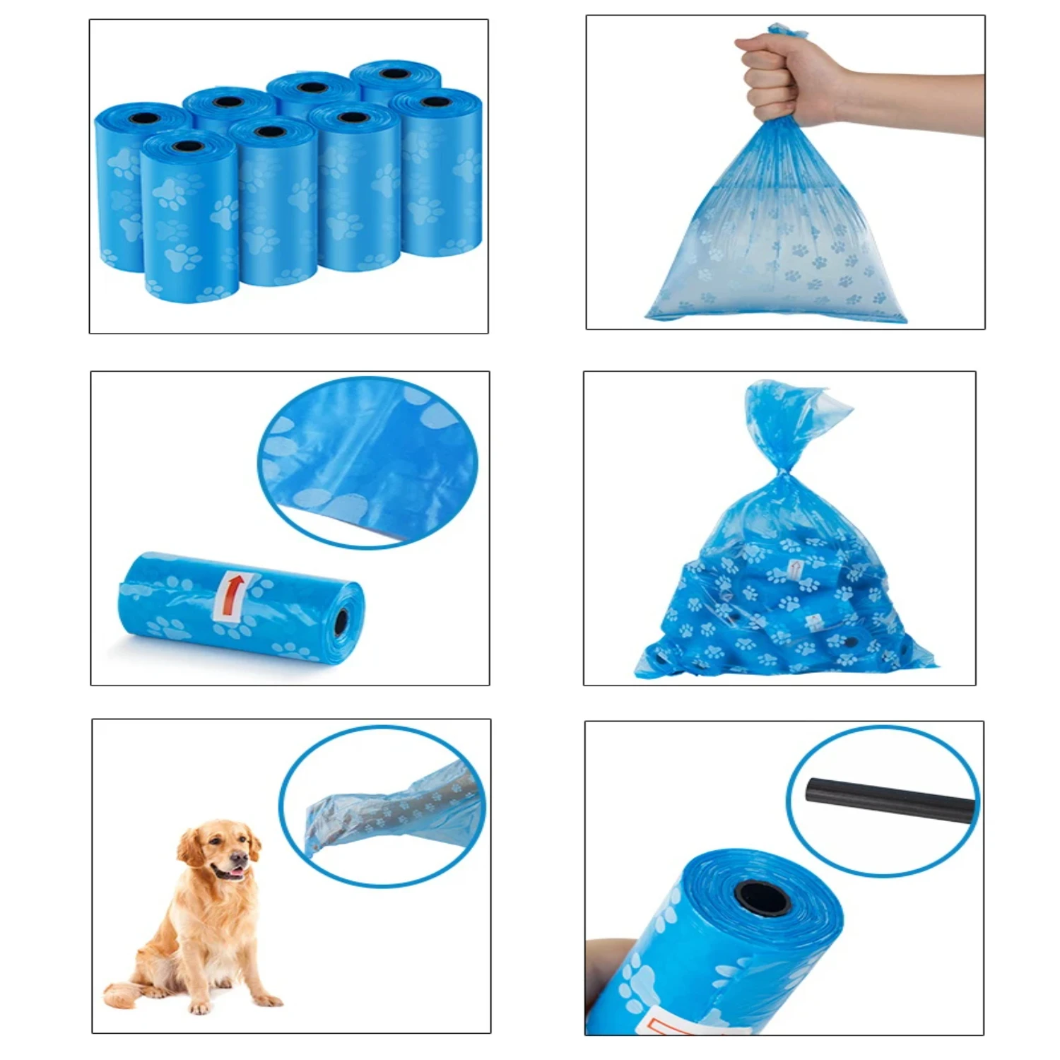 Ensemble de Sacs à Crottes pour Chien, 30 Rouleaux de Recharge avec 1 Distributeur, réinitialisation de Laisse de Bain, Conception Facile à Détacher, Déchets Essentiels pour Animaux de Compagnie, Nouvelle Collection