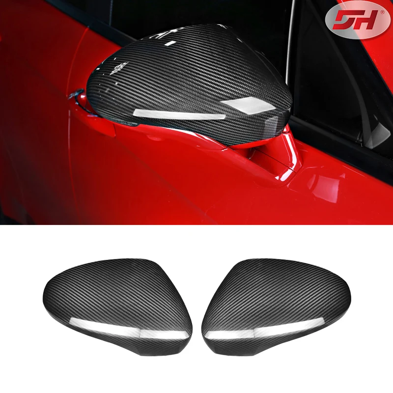 2pcs  For Porsche Panamera Carbon Fiber  Rear View Mirror, Protective Case Sticker (Left-hand Drive）