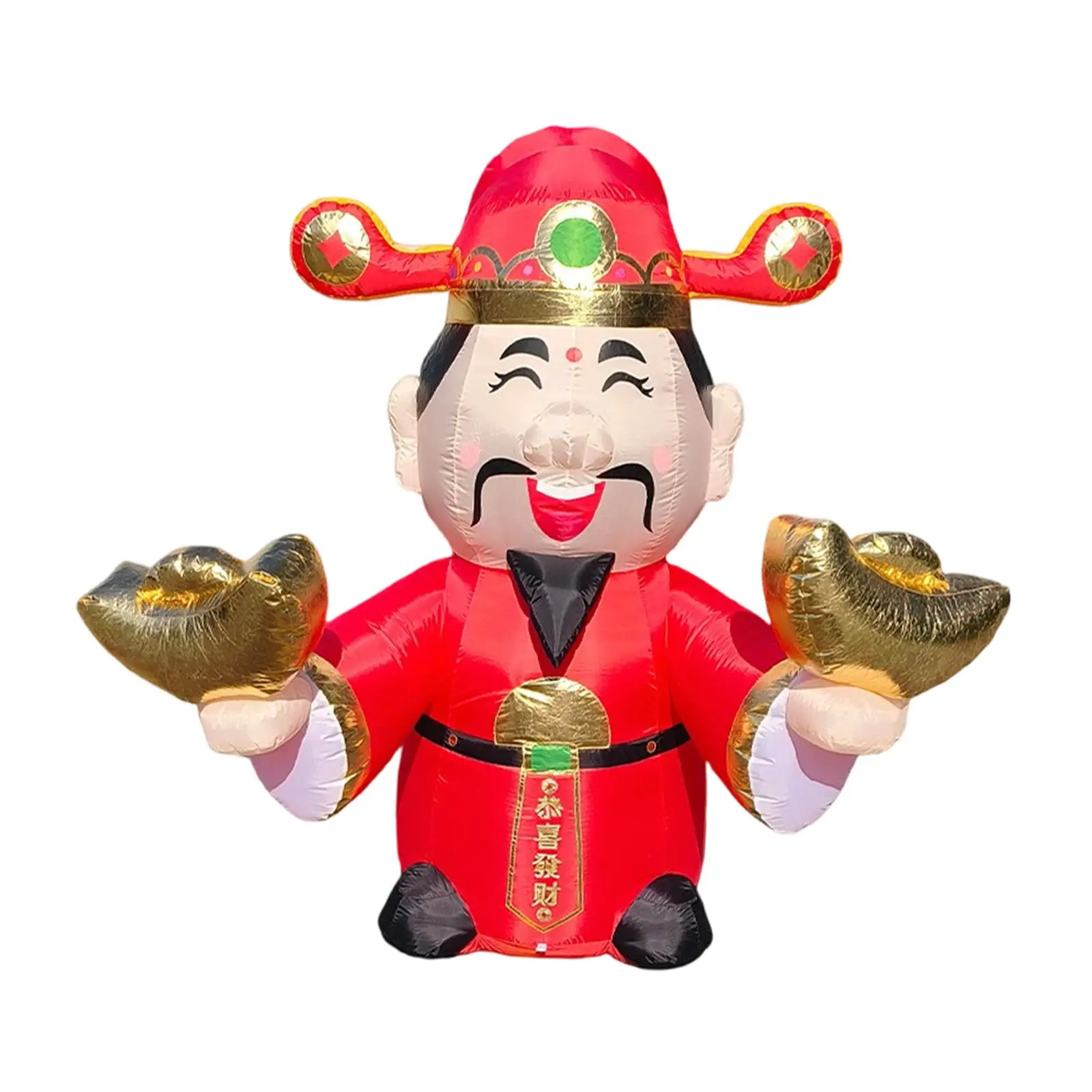

New Year God of Wealth Inflatable Decorative 2M Cute Large Outdoor Decoration New Year Decor for Holiday Garden Backyard Outside