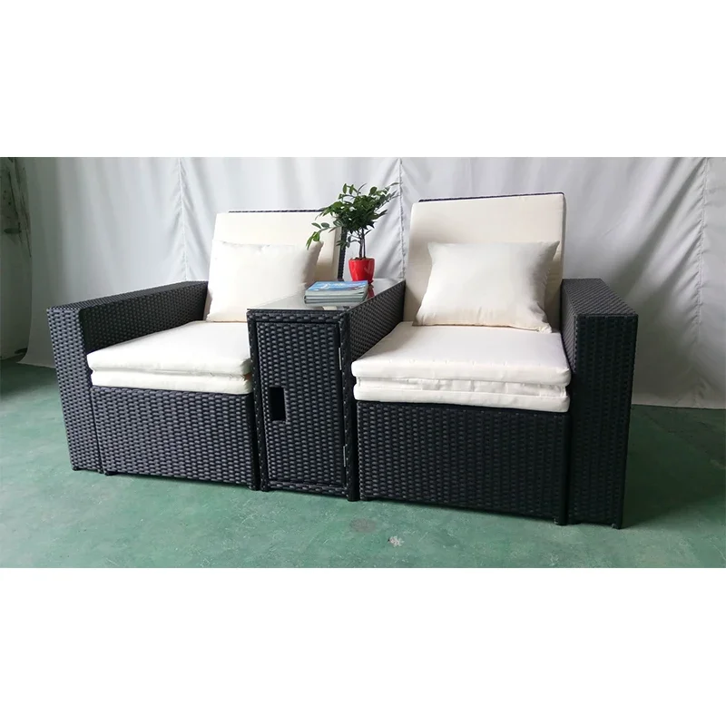 

Outdoor Leisure Garden Sofas Rattan Fabric Patio Rattan Garden Chairs Set for Hotels Courtyards Parks Farmhouses