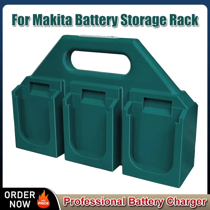 Befestigungsgeräte, Batterie-Aufbewahrungsregal, 3D-Druck, starker Akku, tragbarer Ständer, 4 Steckplätze/6 Steckplätze, sturzsicher, für Makita 18 V