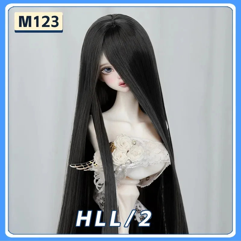 

1/3 1/4 1/6 Doll's Wig for Bjd Doll Long Straight Hair with Long Bangs Dress Up Girl Toys 60/45/30cm Doll Accessories, No Doll