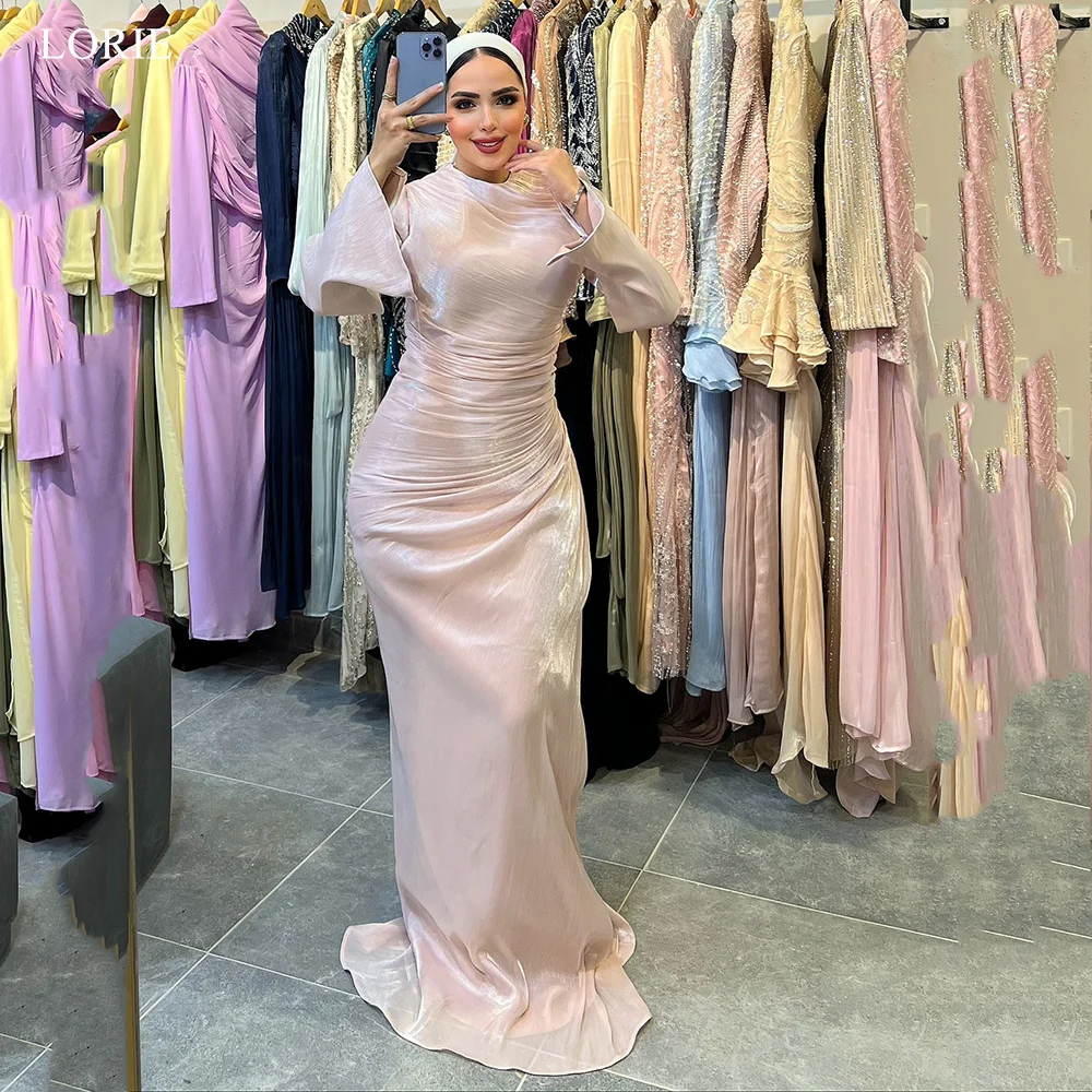 

LORIE Elegant Evening Dress Pleated Full Sleeves Pleated Dresses Saudi Arabia Mermaid Prom Gowns Customized