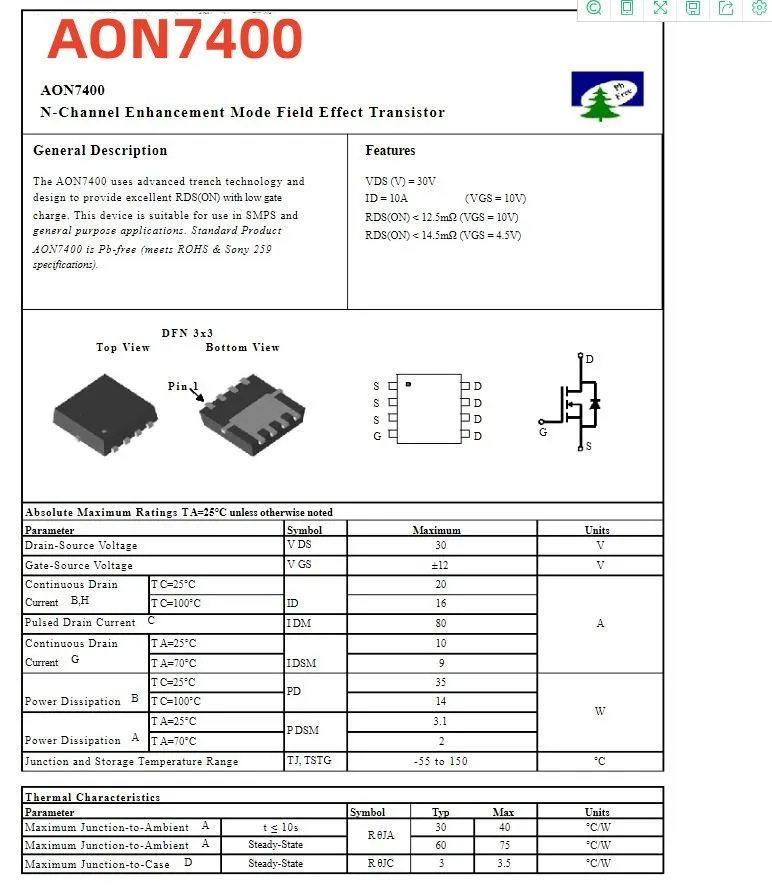 20Pcs AON7400 7400 AON7400A 7400A AON7401 7401 AON7402 7402 AON7403 7403 AON7405 AON7407 7407 AON7410 AON7418 AON7426 100% new