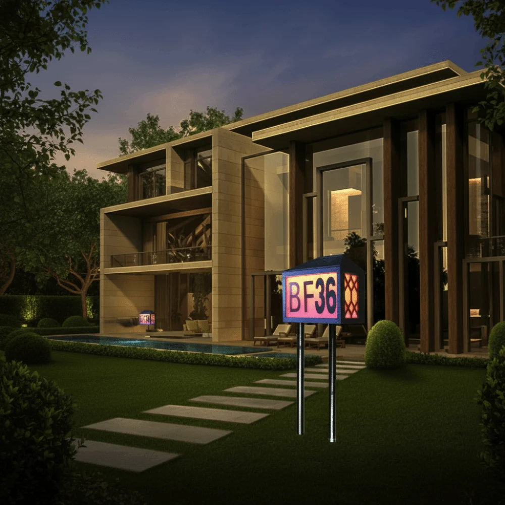 

Dual Use Installation Solar LED Address Number Light Wall Mount Automatic Charging Color Changing LED Lighting Stake In-Ground
