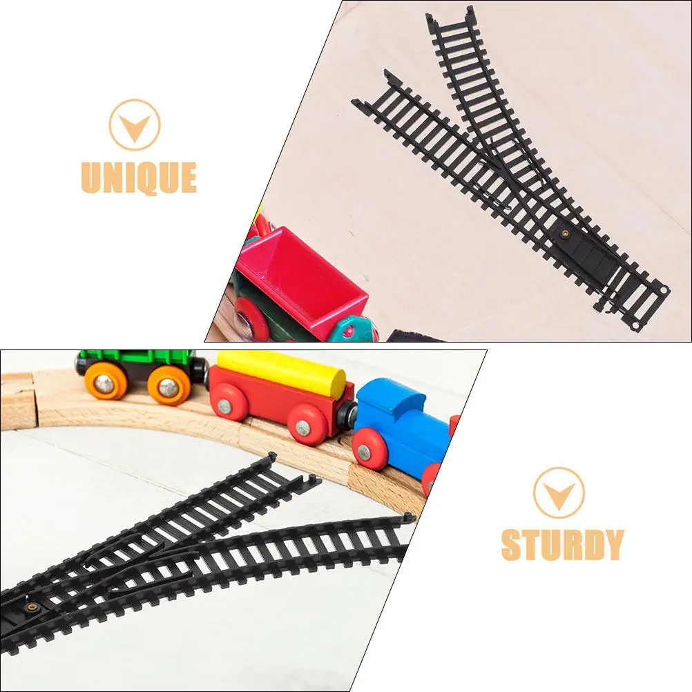 2 Paar elektrische Kleinbahn-Zubehörteile, Kunststoff-Eisenbahnschienen-Set, Hochgeschwindigkeitszug-Schienen für kreatives Spielen und Erweiterung für Kinder