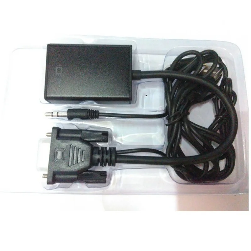 VGA To HDMI-compatible Adapter with Audio Lead for Computer Male To Female Converter Computer To TV with Audio Connection