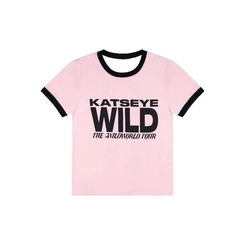 WILDWORLD pink 3D printed hoodie, KATSEYEs mesh T-shirt, unisex fashion clothes, hip-hop style T-shirt, breathable design, Y2K t