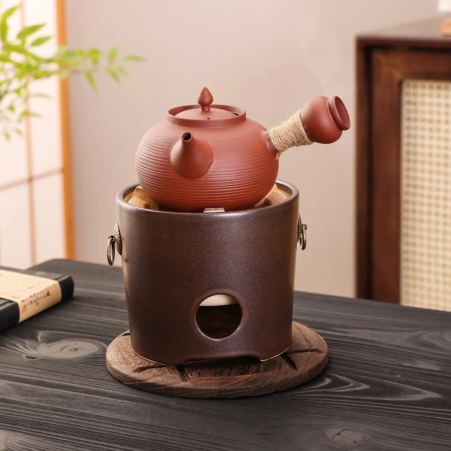 Teaset Teapot warmer charcoal stove Kung Fu tea stove Charcoal firing alcohol stove Clay oven Vintage Outdoor Charcoal burner
