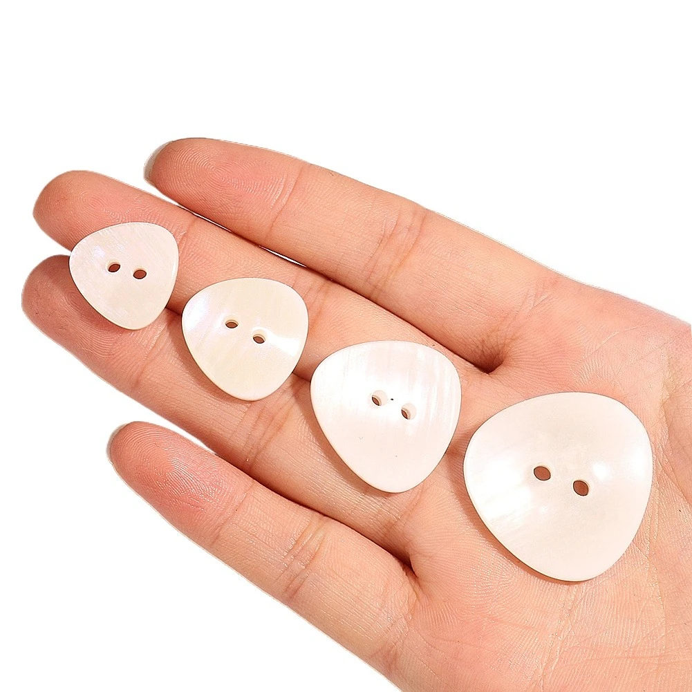 10pcs Simulation Shell Pearl Buttons Triangle Resin 2 Holes Flatback Button Blouse Clothing Sewing Accessories DIY Scrapbooking