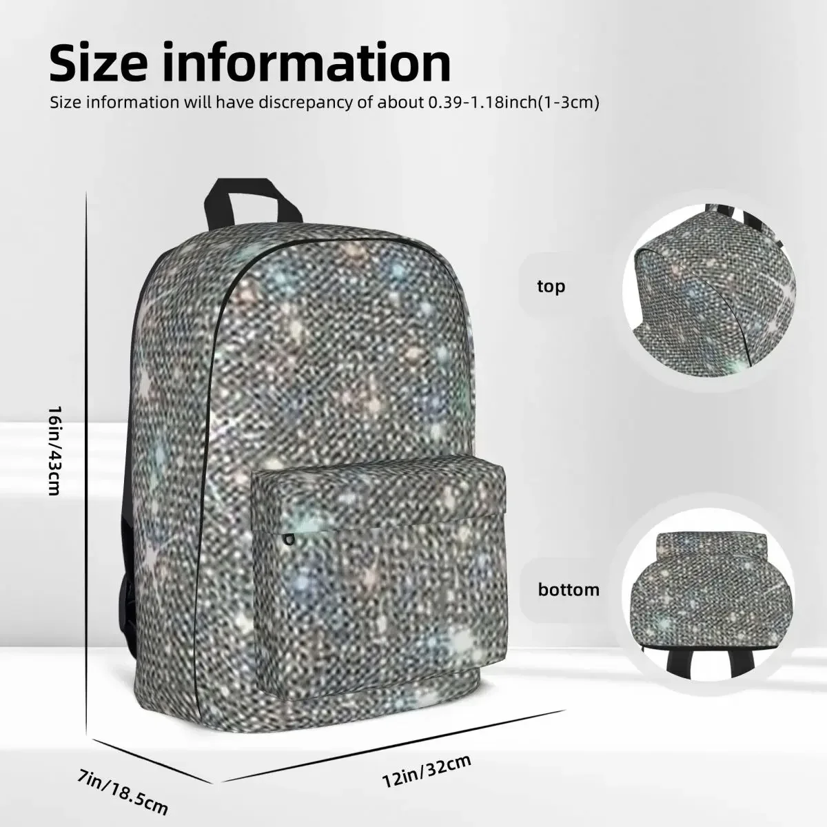 All That Glitters Backpack Fashion Student School Bag Laptop Rucksack Travel Rucksack Large Capacity Bookbag