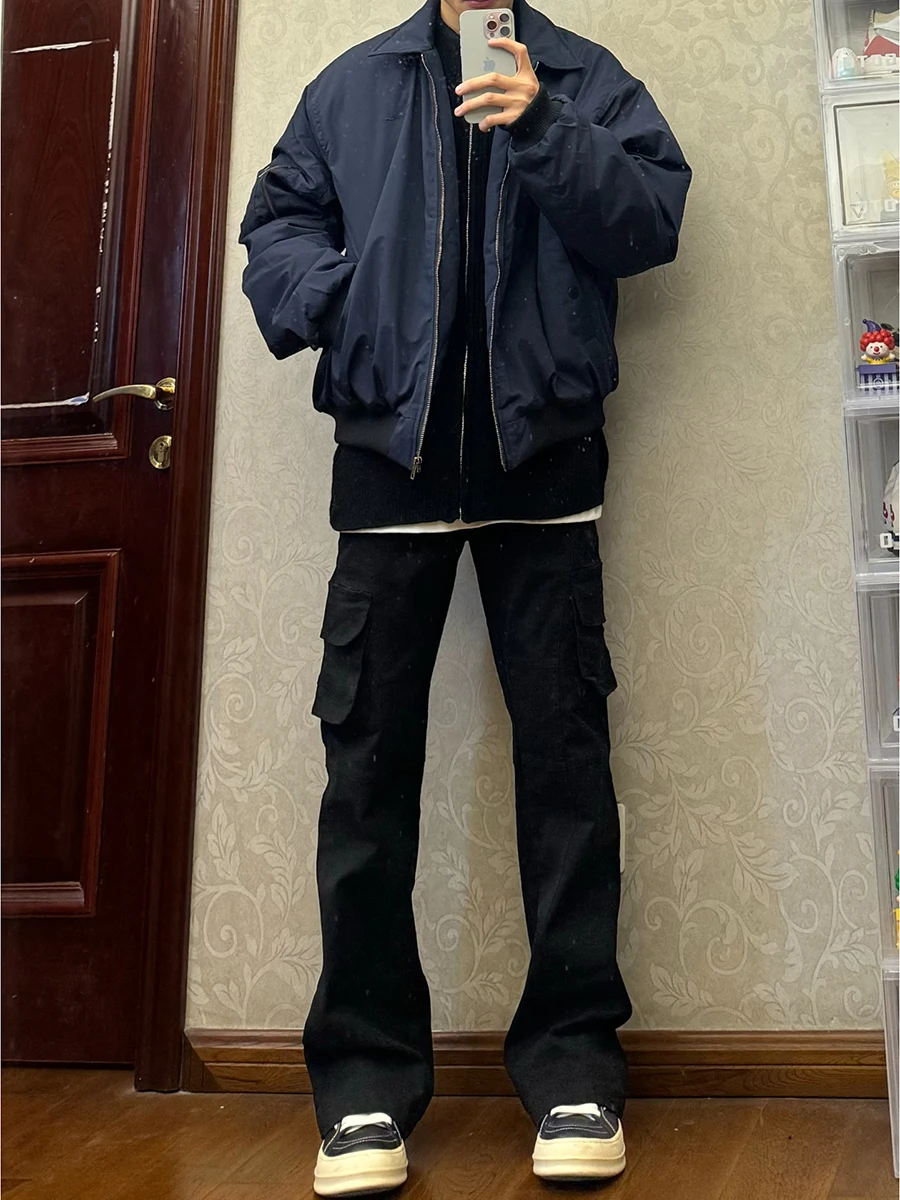 

Men's Workwear Straight Leg Jeans Multiple kets American High Street Sle Long Wear Resistant Slim Fit Spring Autumn