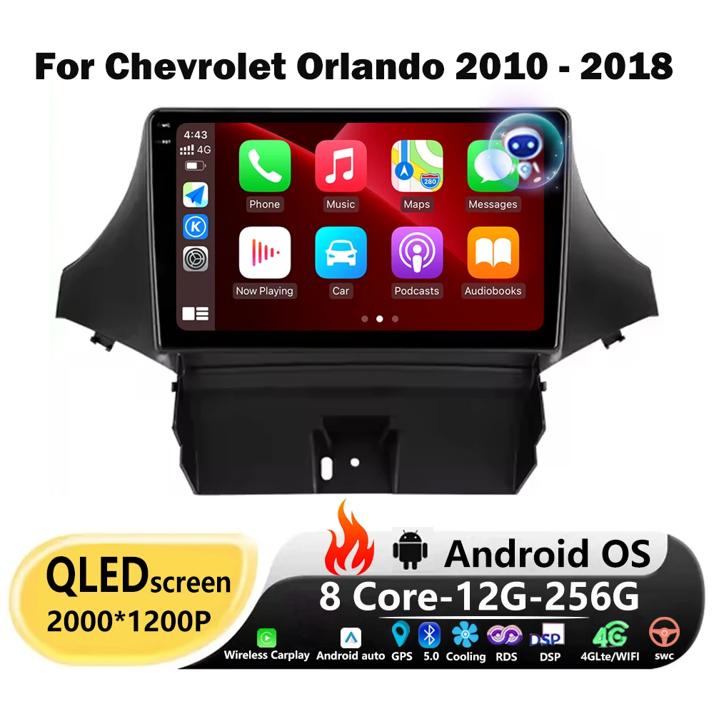 

Car Radio Multimedia Video Player GPS Navigation For Chevrolet Orlando 2010 - 2018 Android 16 Wireless Carplay 360 Camera BT DSP