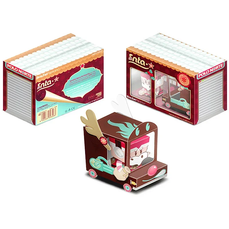 Snta Christmas Van Car Box Cubee Ornaments Folding Cute Mini 3D Paper Model Papercraft DIY Kids Adult Handmade Craft Toys ER-043