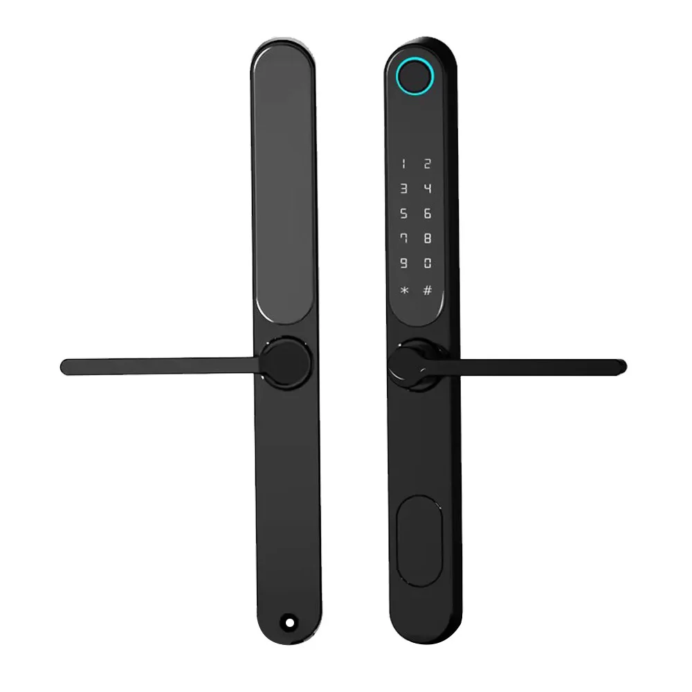 

Aluminum alloy fingerprint lock, double open translational sliding glass door combination lock