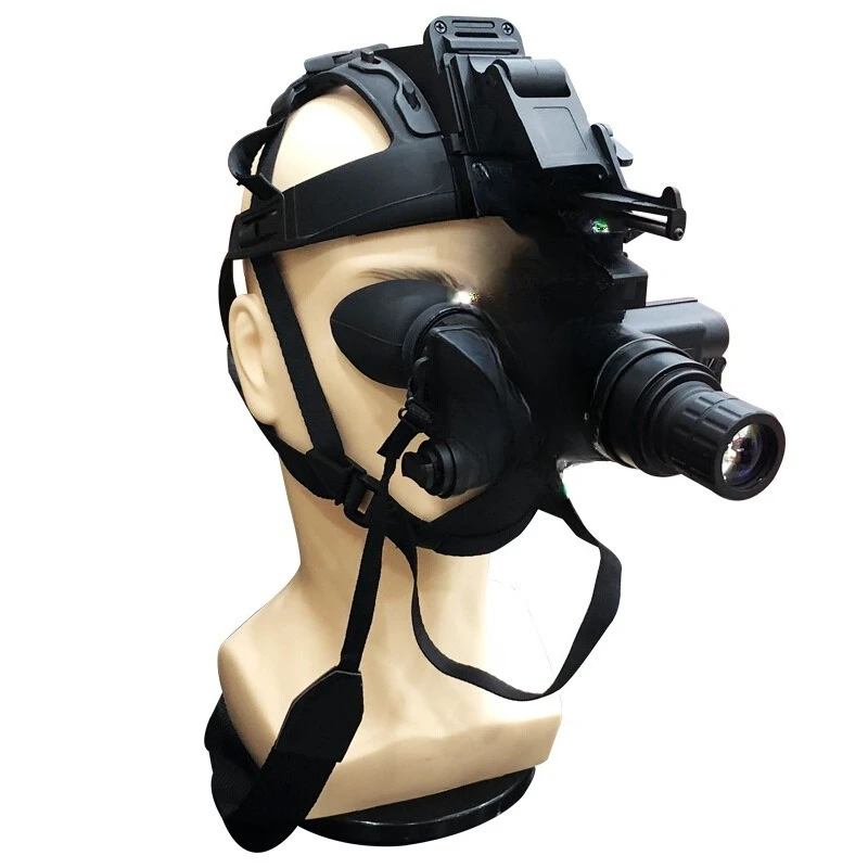Helmet-mounted binocular monocular low-light night vision device, detection control