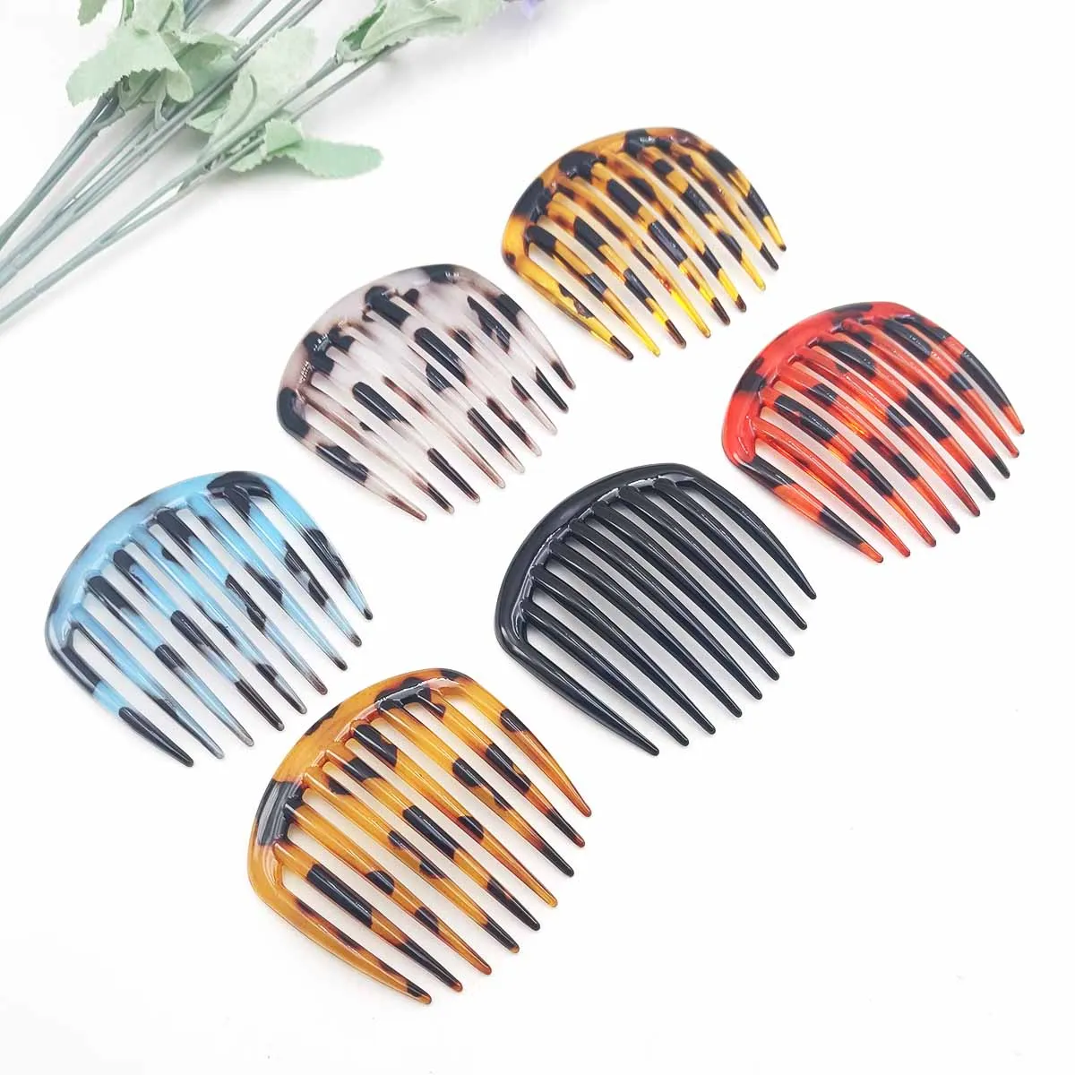 2/3/5/6/10 PCS Headdress Fashionable Women Simple Hair Accessories Vintage Boutique Lacquer 9 teeth Hair Combs