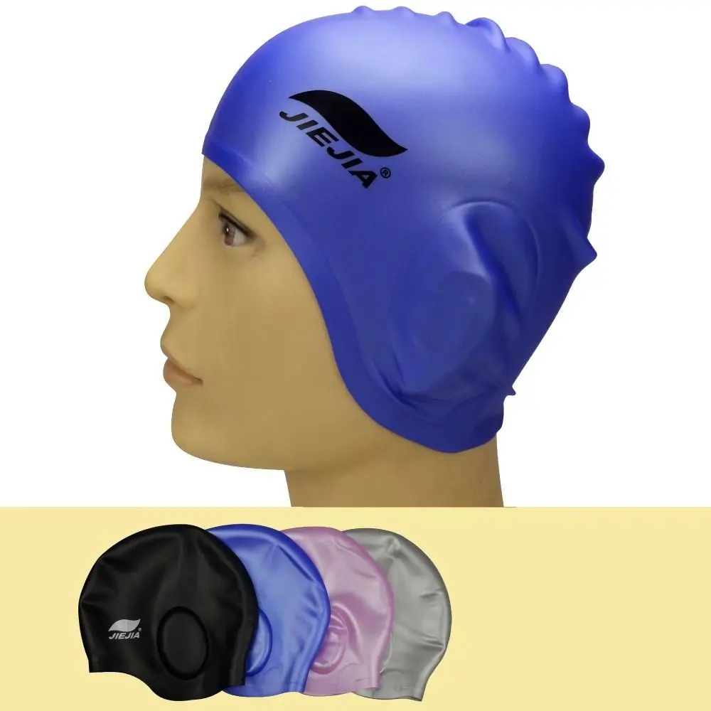 

Bathing Caps Protect Ears Waterproof Silicone Swimming Caps Swim Pool Cap High Elastic Diving Hat Protect Ears Swim Hat