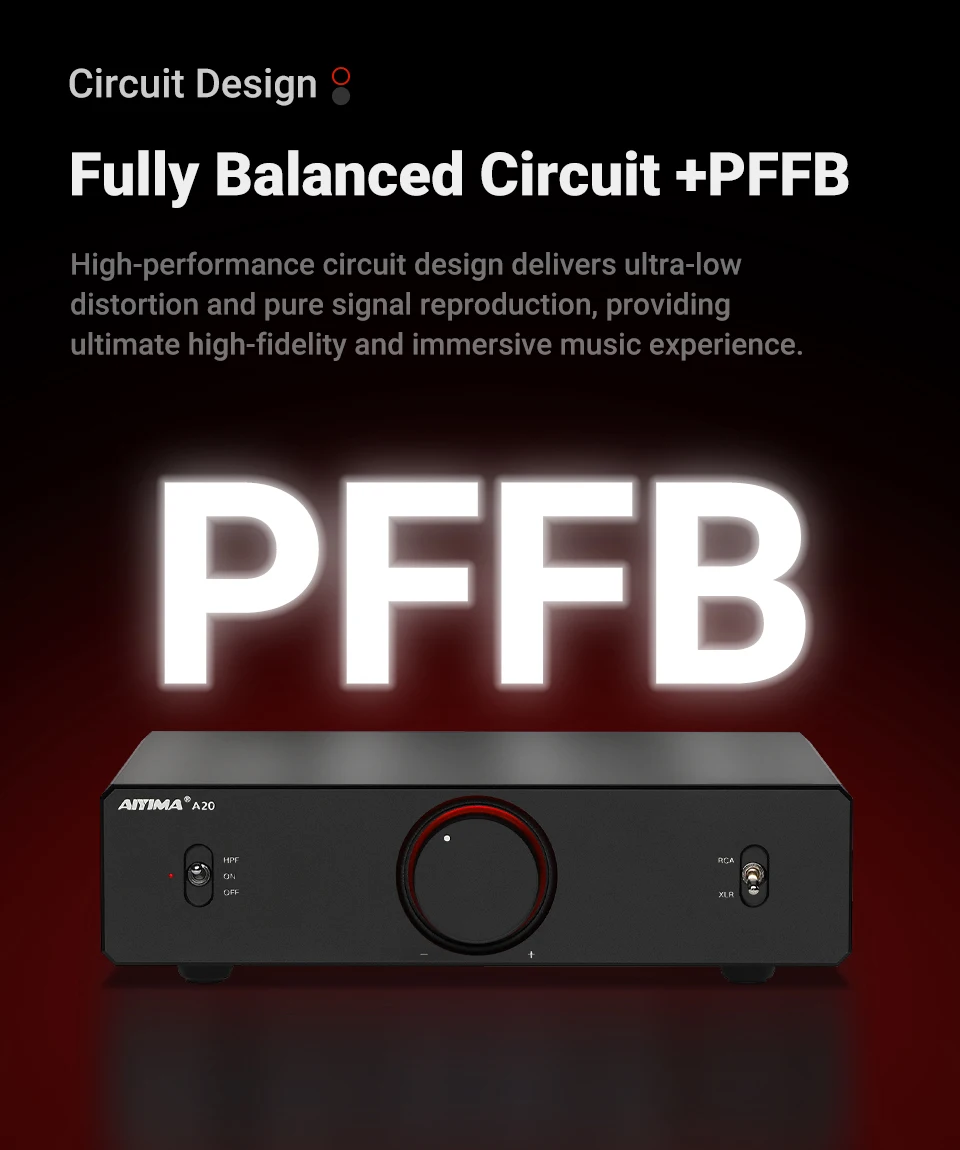 AIYIMA Audio A20 Stereo-Leistungsverstärker PFFB Vollständig Symmetrischer HiFi 2.0 Verstärker mit HPF Hochpassfilter für Passive Lautsprecher – Detail 8