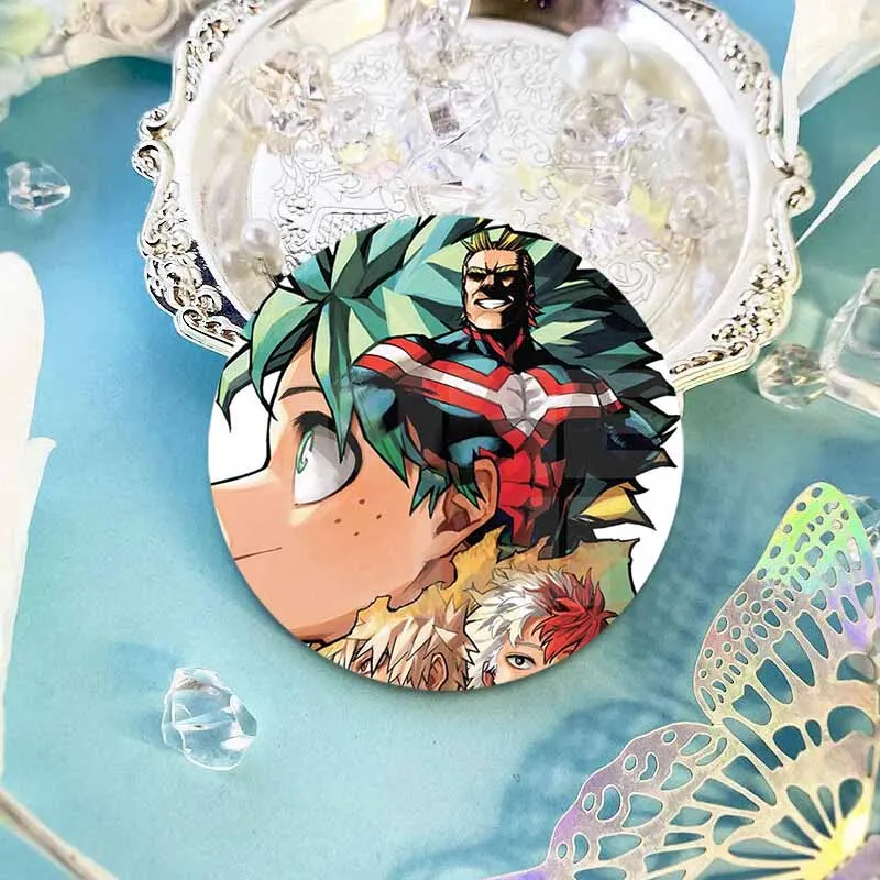 كوميك بطلي الأكاديمية دبابيس مستديرة أنيمي الشكل التلبيب دبابيس ظهره الجينز قميص الكرتون بروش شارة هدايا مجوهرات الأزياء