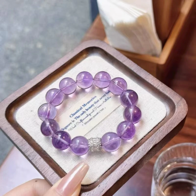 KNOW DREAN Natural Amethyst Bracelet  High-level Genuine Rough Stone Bracelet Attract Wealth Exquisite