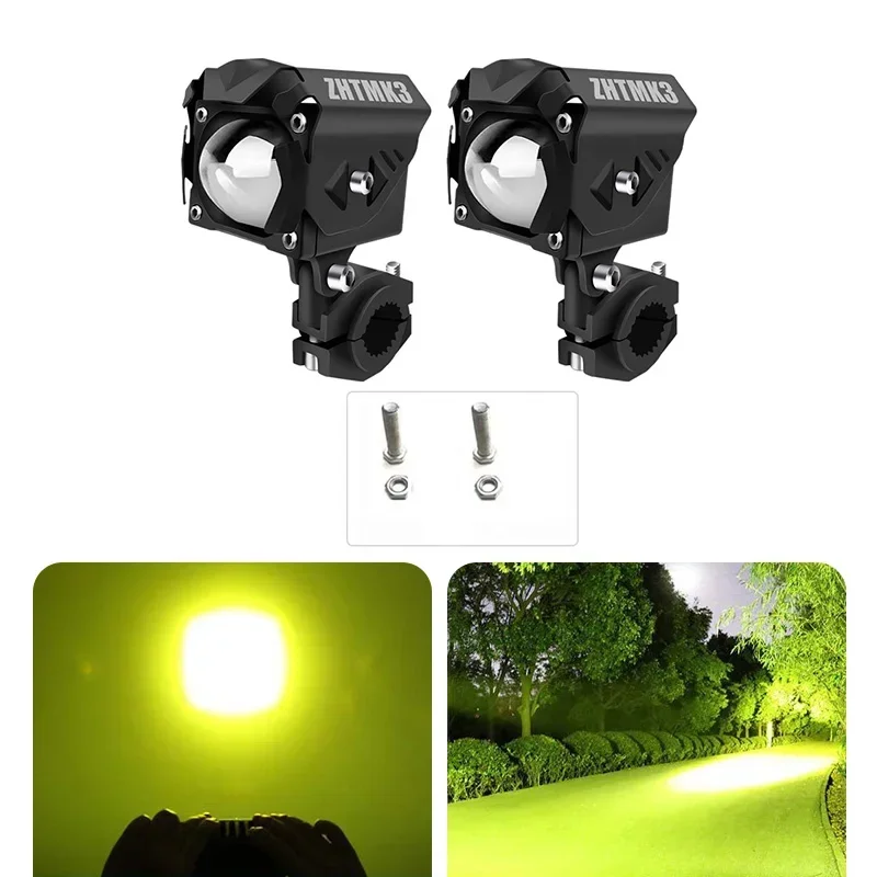 Universal Motocycle Spotlight Headlight 60W 6000LM  Super Bright Auxiliary Lights LED Driving Fog Light Spot Lamp Accessories