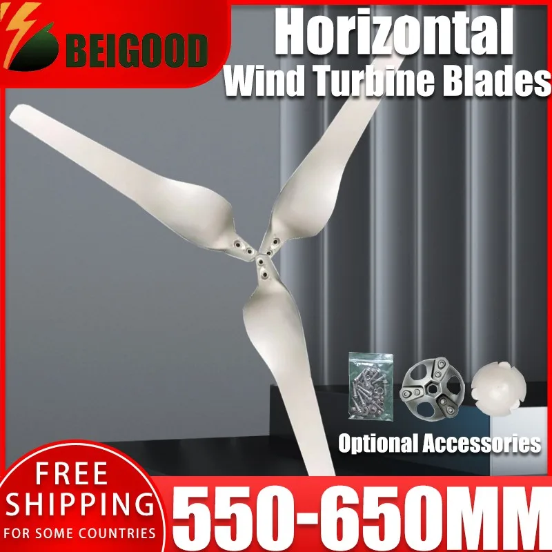 

550/600/650/750/850/900mm Black/White Wind Turbine Generator Blades High Strength Nylon Fiber Windmill Accessories DIY