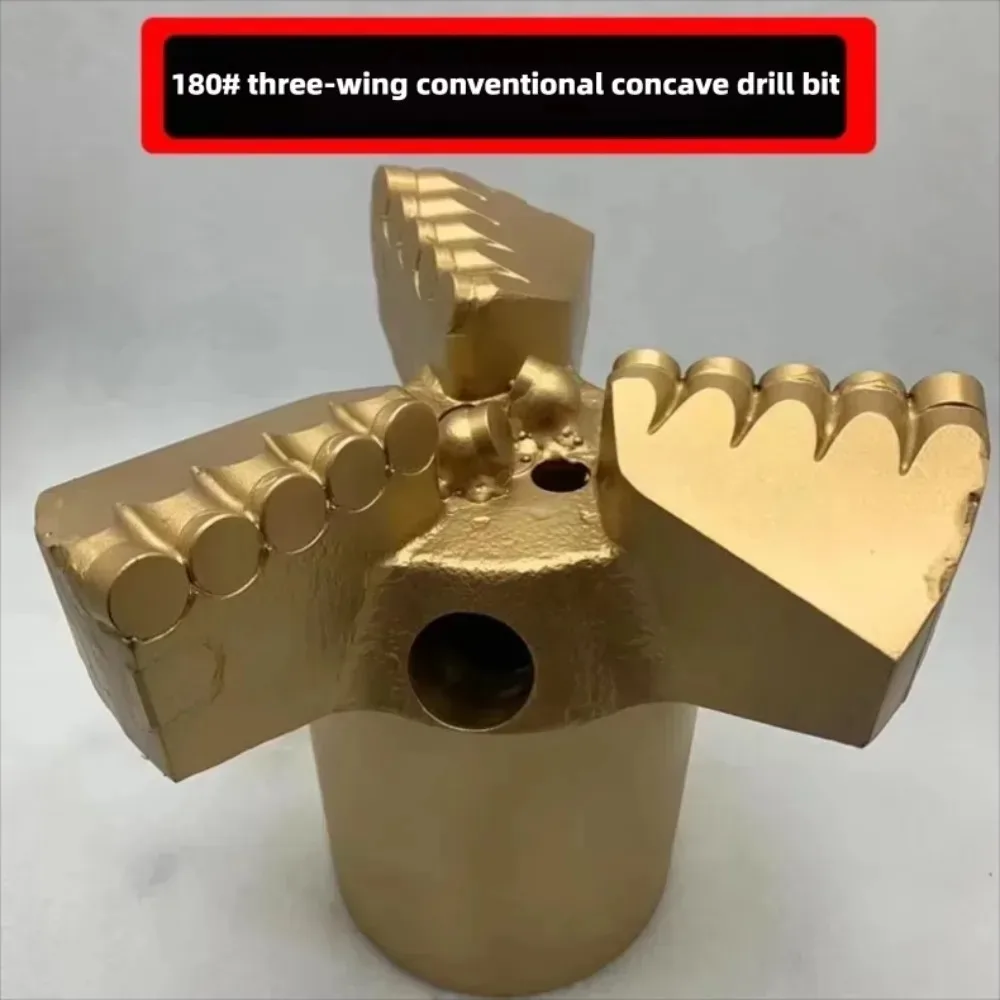 High Abrasion Resistant Non Coring Concave Three Blades PDC Drill Bit For Water Well Geological Exploration Work