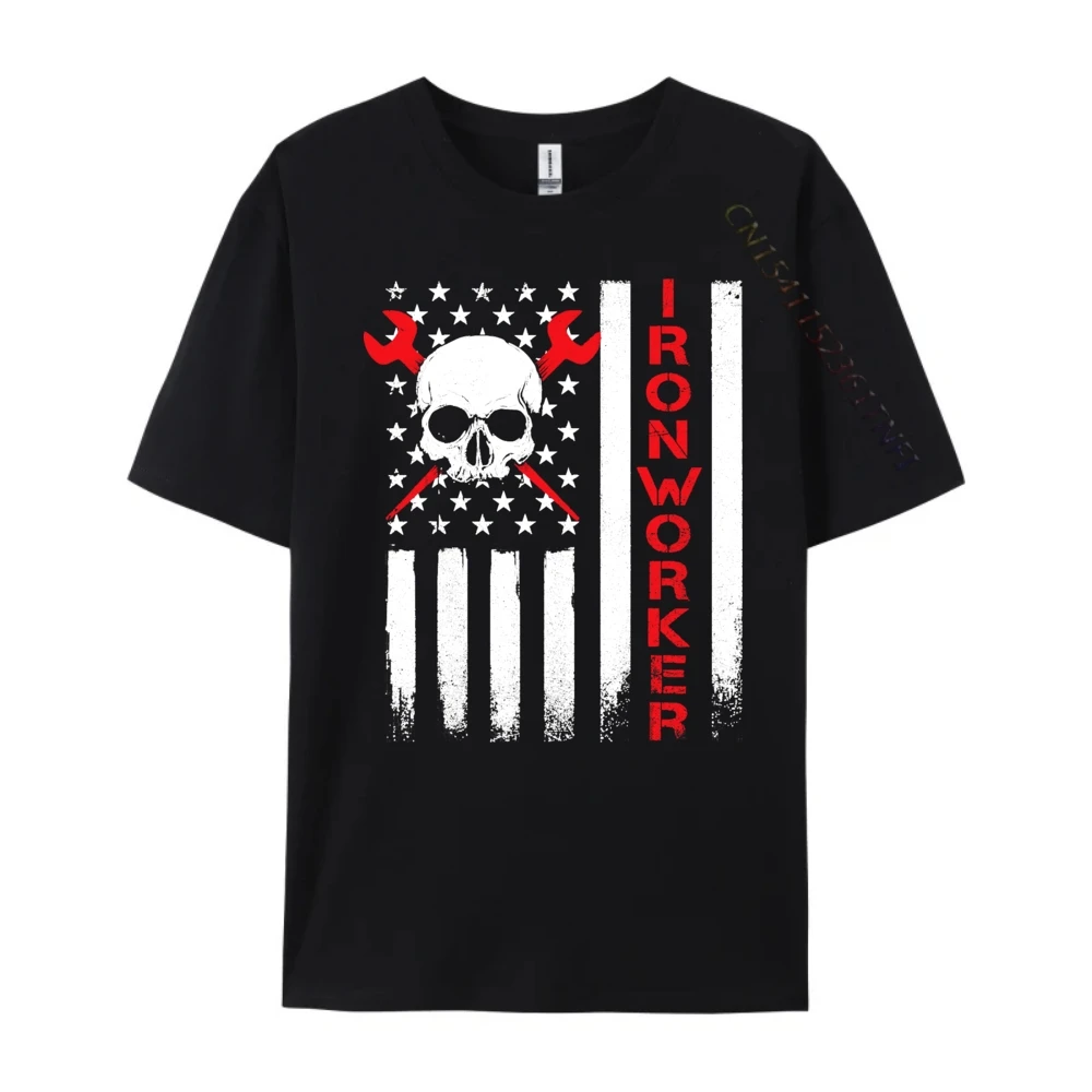 Ironworker American Flag Union Metal Worker Ironworking Mens Shirts Graphic Tshirt Chinese Style Vintage T Shirt Men Camiseta